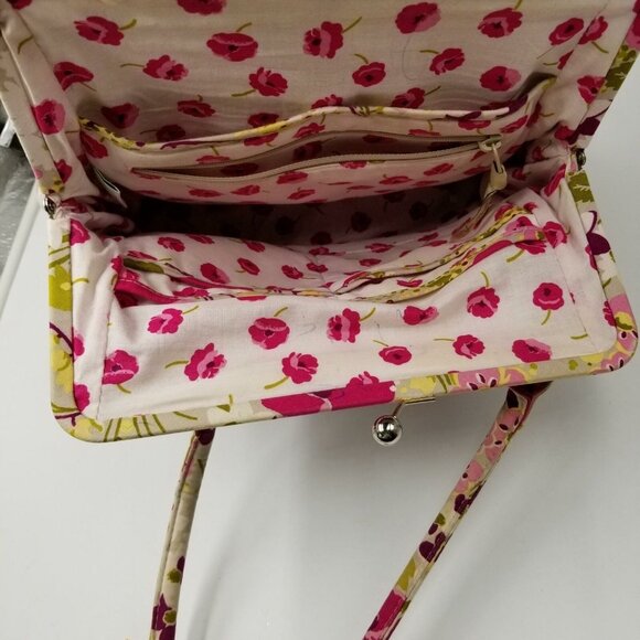 Vera Bradley Womens Pink Shoulder Bag Made Me Blush Alice Kisslock Pocketbook - Picture 6 of 9